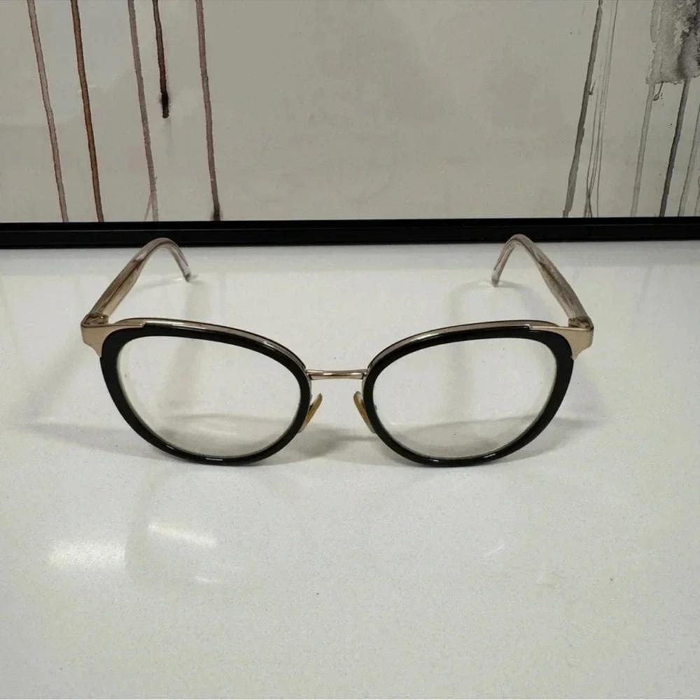 Versace Black and Gold Round Women's Glasses - Picture 5 of 6